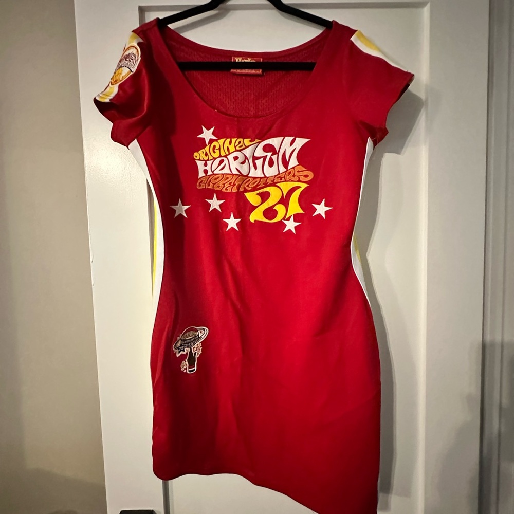 Harlem Globetrotters 75th Anniversary Women’s Jersey dress Platinum Fubu